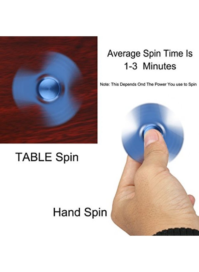 High Quality Tri Hand Finger Spinner, Fidget Spinner Toy Stress Relief High Speed Hand Spinner Tech Easy Simple Smart (Blue) - Image 4