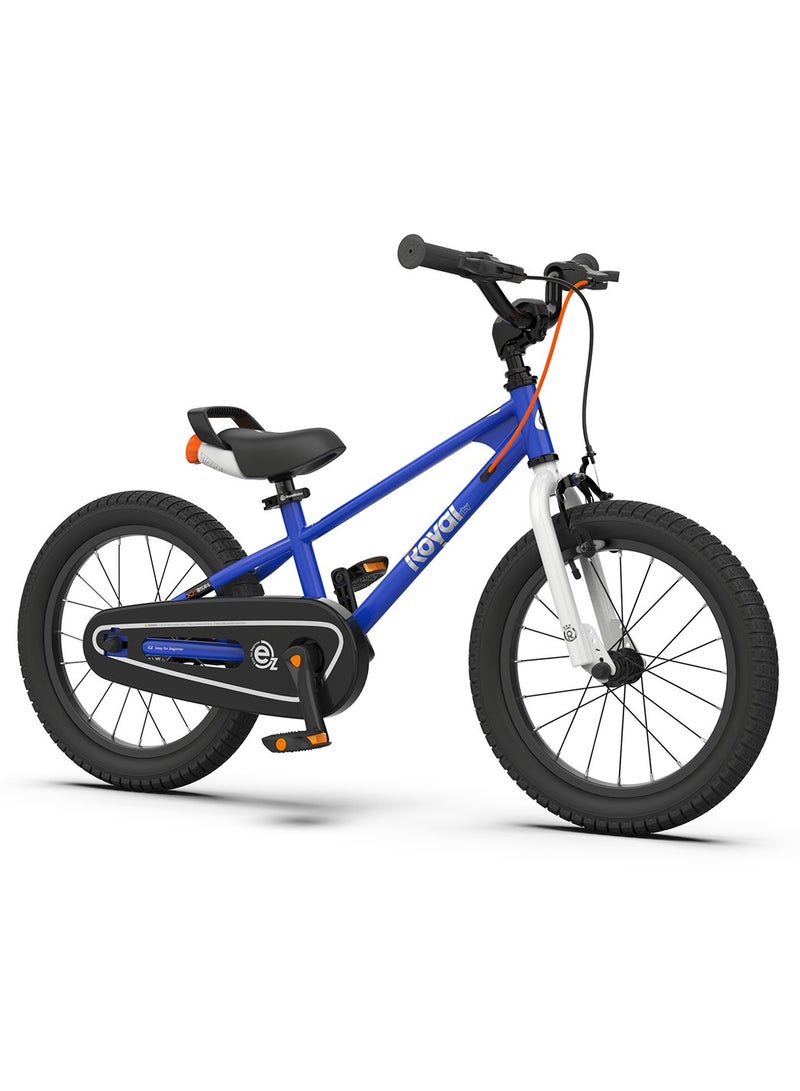 RoyalBaby 16" Kids Bike EZ Freestyle  Lightweight Beginner Balance-to-Pedal Bicycle for Boys & Girls Ages 47, Tool-Free Assembly, Sporty Metallic Design  Dark Blue (RB16-30-DBLU) - Image 1