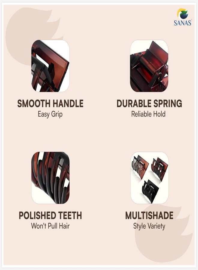 Sanas Hair Clips For Girls (3Pcs) Clutchers For Hair Clips For Women Stylish Claw Clips For Women Aesthetic Fashion Accessories For Girls Teenage Cute Hair Accessories (3Pcs) (Versatile 3 Shades) - Image 4