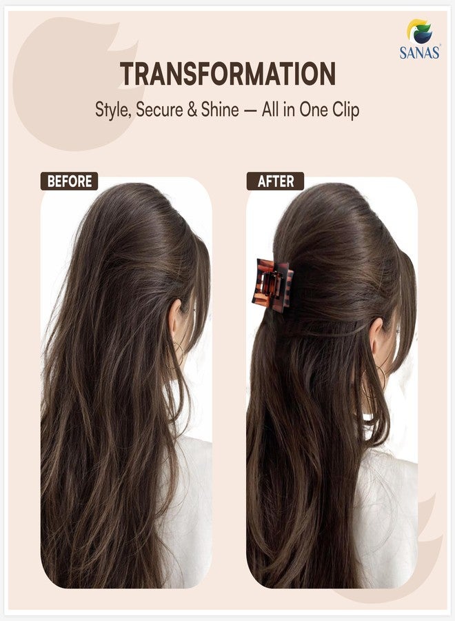 Sanas Hair Clips For Girls (3Pcs) Clutchers For Hair Clips For Women Stylish Claw Clips For Women Aesthetic Fashion Accessories For Girls Teenage Cute Hair Accessories (3Pcs) (Versatile 3 Shades) - Image 3