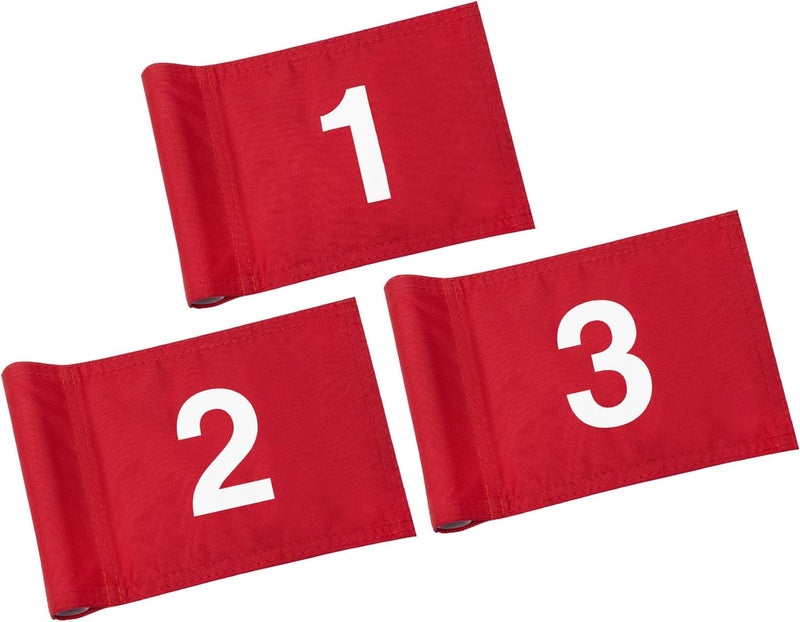 KINGTOP Numbered Golf Flag All 8x6 Inch – Upgraded Dual-Layer 420D Nylon, Double Sided Printing, Tube Inserted – Mini Practice Putting Green Flags for Yard - Image 1