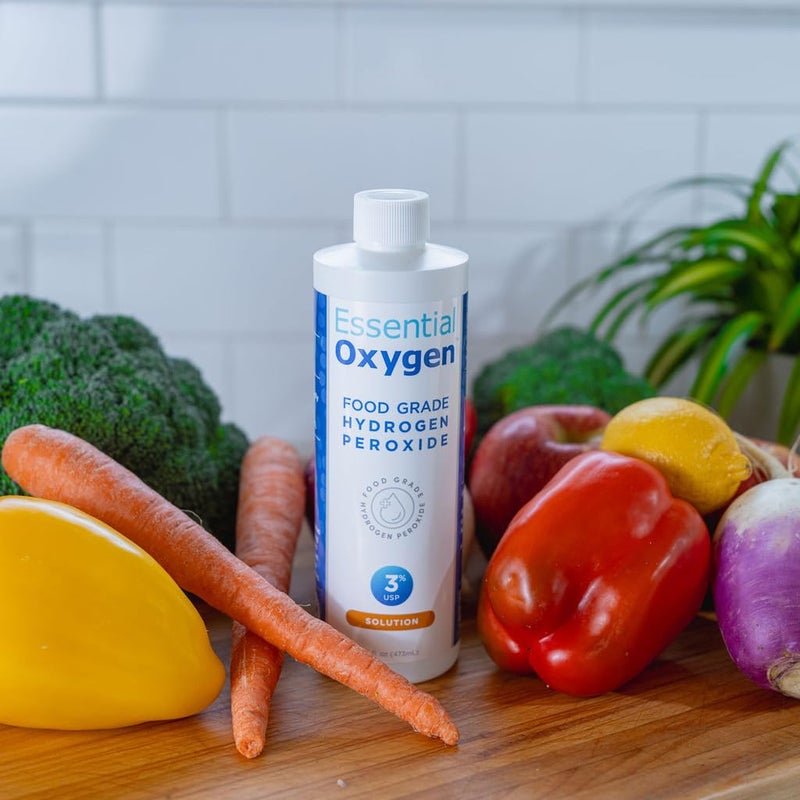 Essential Oxygen بيروكسيد الهيدروجين الغذائي من إيسينشال أوكسيجن، منظف طبيعي، 3% USP، أبيض، 16 أونصة - Image 3