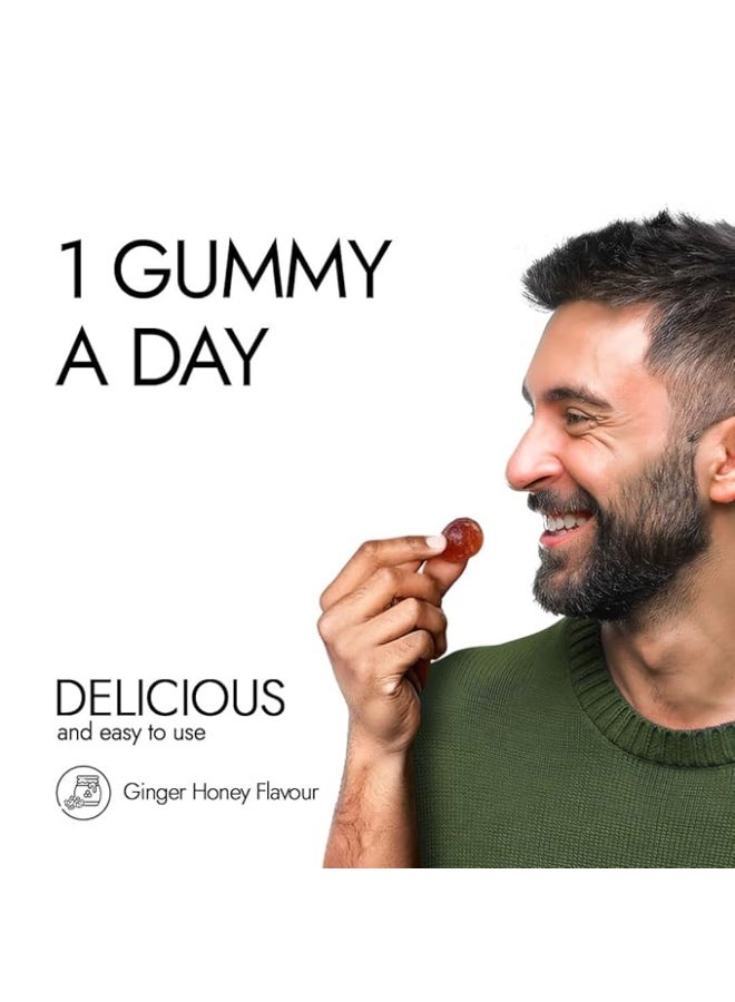 كابيفا حلوى كابيفا هيمالايا شيلاجيت/شيلاجيت جيلاتينية | ٢٢٥ ملغ شيلاجيت/جيلاتينية | بنكهة الزنجبيل والعسل | حلوى جيلاتينية معتمدة من NABL | تعزز مستويات الطاقة والقدرة على التحمل | بدون إضافة سكر | خالية من الجيلاتين | ٣٠ حلوى جيلاتينية - Image 2