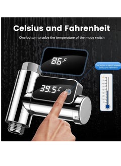 Generic Shower Thermometer LED Digital Display Shower Water Thermometer, 360° Rotating Screen, Fahrenheit and Centigrade Display, Baby Bath Water Thermometer for Home Bathroom Kitchen(Silver)  - Image 3