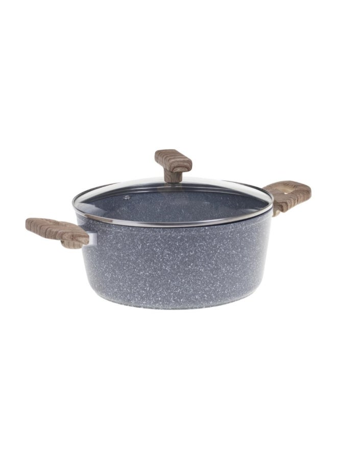 Five Simply Smart Nature Forged Aluminium Casserole Dish with Lid Grey and Beige 24cm 111008A - Image 1