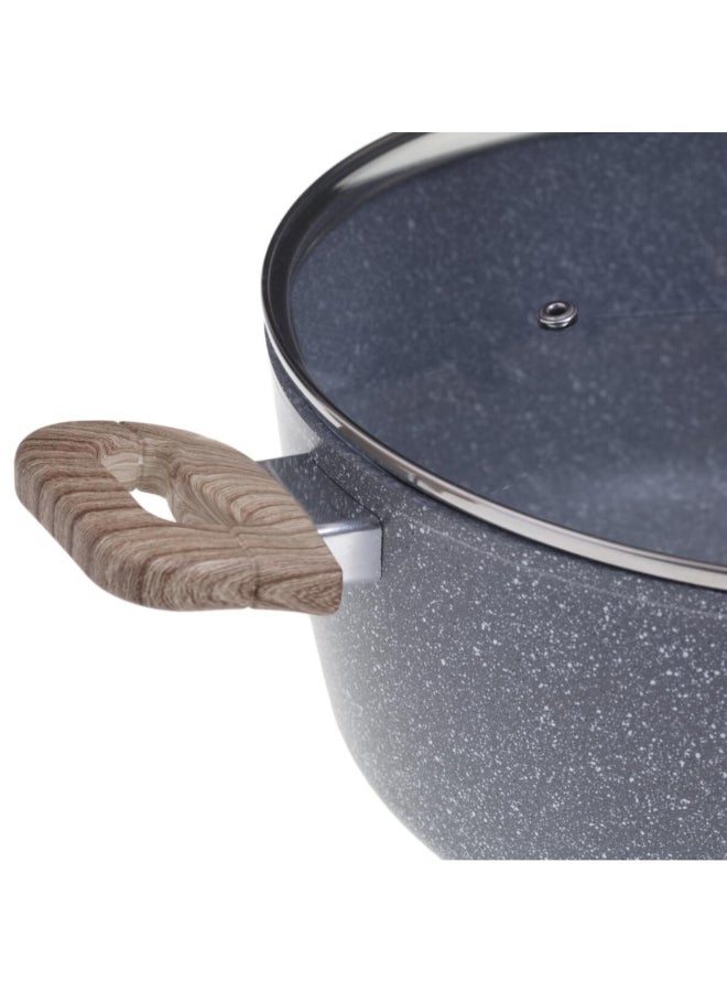 Five Simply Smart Nature Forged Aluminium Casserole Dish with Lid Grey and Beige 24cm 111008A - Image 3