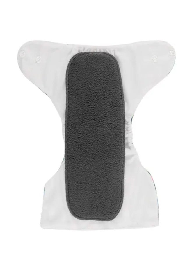 Miracle moms Reusable Cotton Cloth Diaper Set Adjustable 3 Baby Diapers with 3 Black Inserts & Peach Color Feeding Bib | Washable & Eco-Friendly (Multicolor) - Image 5