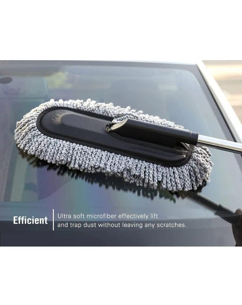 DEVANI IMPEX Soft Microfiber Car Duster Brush with Extendable Handle Wet Dry Scratch Free Surface Cleaner Multipurpose Kitchen Accessory for Dusting Cleaning Pack of 1 - Image 2
