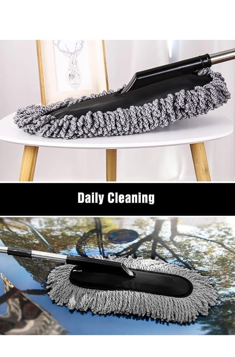 DEVANI IMPEX Soft Microfiber Car Duster Brush with Extendable Handle Wet Dry Scratch Free Surface Cleaner Multipurpose Kitchen Accessory for Dusting Cleaning Pack of 1 - Image 4