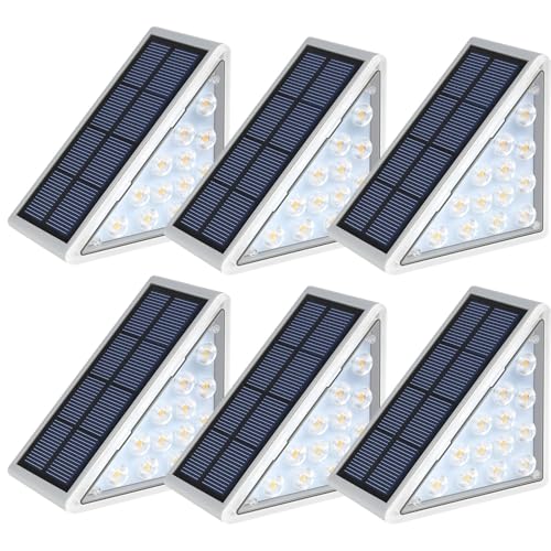 AUDLES LED Solar Step Lights Waterproof Outdoor Stair Lights, Solar Deck Lights Outdoor Decor IP67 Solar Decoration Lights for Yard, Patio, Garden, Walkways, Front Door, Pathway, Driveway, Porch 6 Pack - Image 1