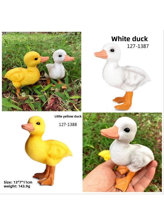 Simulation Animal Solid Model Toy Poultry White Duck Yellow Duck Model Children's Cognitive Toy Ornaments Handheld-Color:Large Yellow Duck 127-1388 - Image 2
