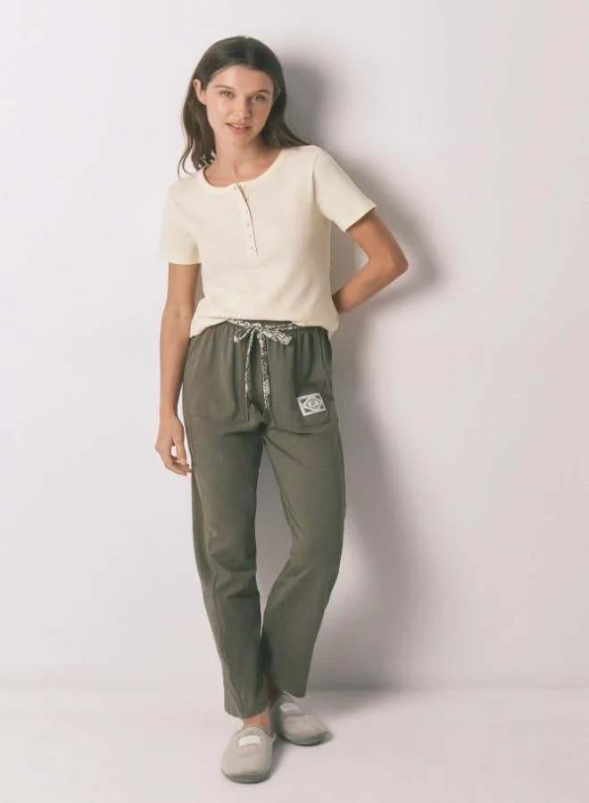 women'secret Yellow cotton short sleeve T-shirt