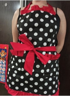 NIBEMINENT Polka Dot Pattern Apron Red/Black/White 62 x 110centimeter  - Image 2