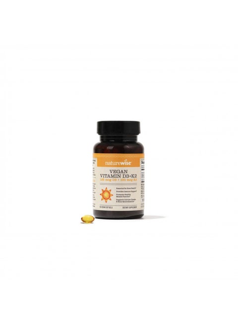 NatureWise Vegan Vitamin D3 5000iu (125 mcg) + Vitamin K2 (100mcg VitaMK7) Healthy Muscle Function, and Immune Support, Non-GMO, Gluten Free in Cold-Pressed Olive Oil