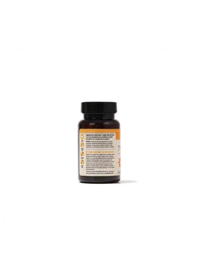 NatureWise Vegan Vitamin D3 5000iu (125 mcg) + Vitamin K2 (100mcg VitaMK7) Healthy Muscle Function, and Immune Support, Non-GMO, Gluten Free in Cold-Pressed Olive Oil