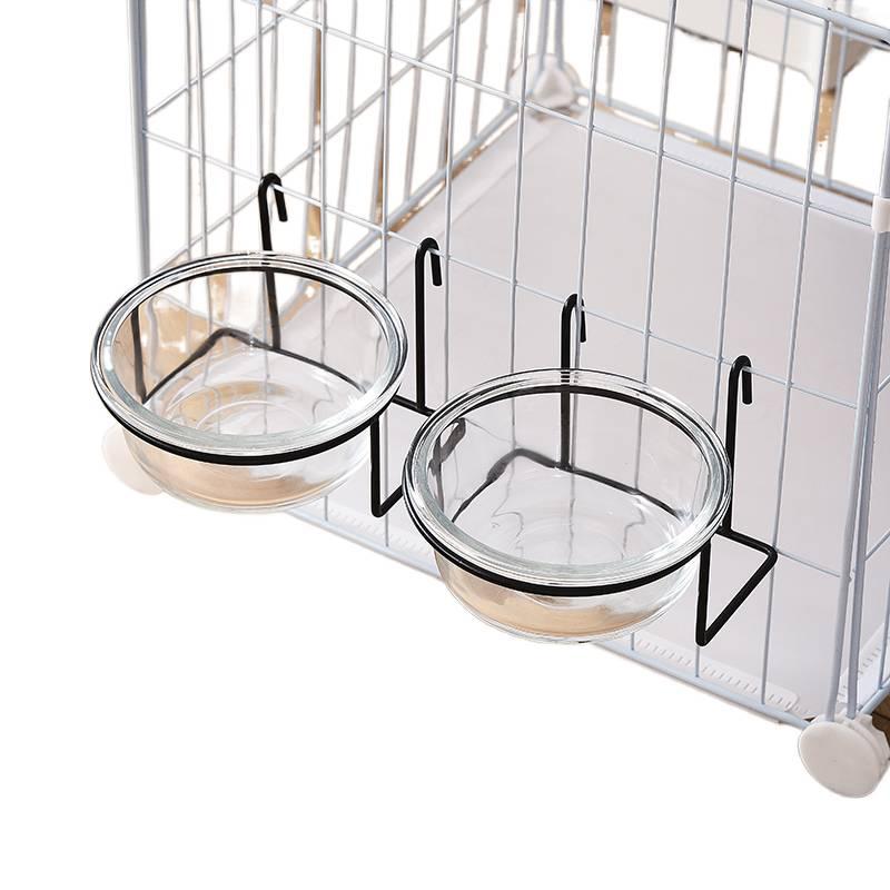 ( ) + Double Pet Bowl with Raised Stand and Anti-Tip Base Feeding Bowl Pet Feeding Accessory Easy Clean Bowl Floor Mat Use Food and Water Daily Feeding Home Use for Cats and Dogs - Image 1