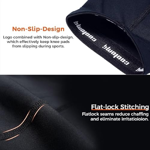 COOLOMG Compression Arm Sleeve for Basketball Baseball Football Volleyball Sports Black S - Image 2