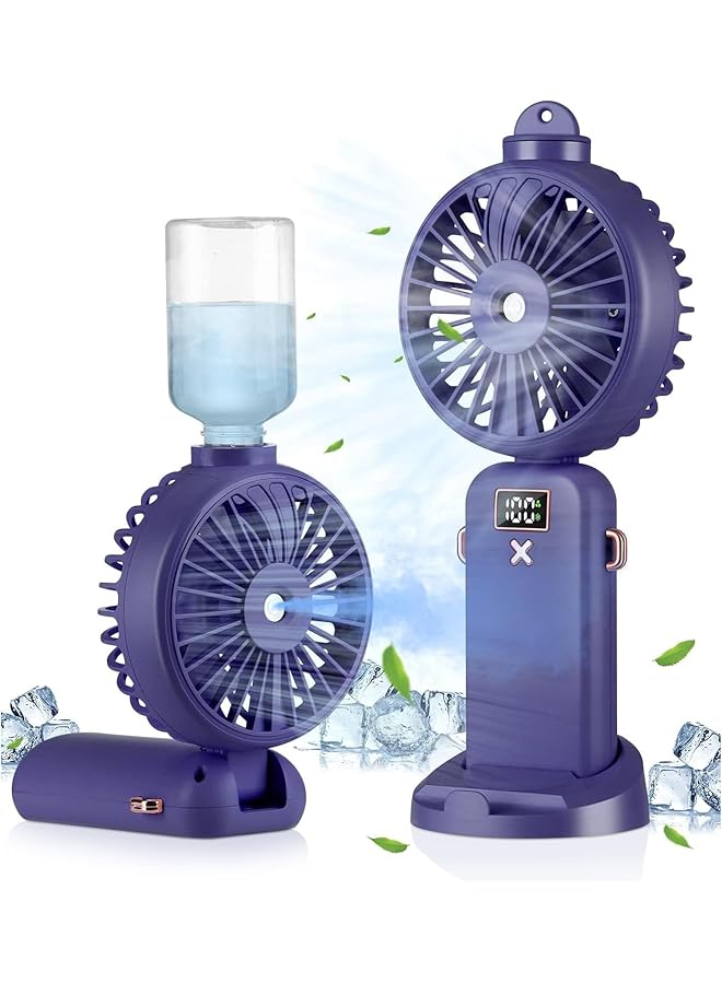 إيروريكس مروحة يدوية محمولة صغيرة مع رذاذ ماء مروحة يدوية قوية مع بطارية قابلة لإعادة الشحن 5000 مللي أمبير و 5 سرعات مناسبة للمكتب والسفر في الهواء الطلق والمنزل - Image 1