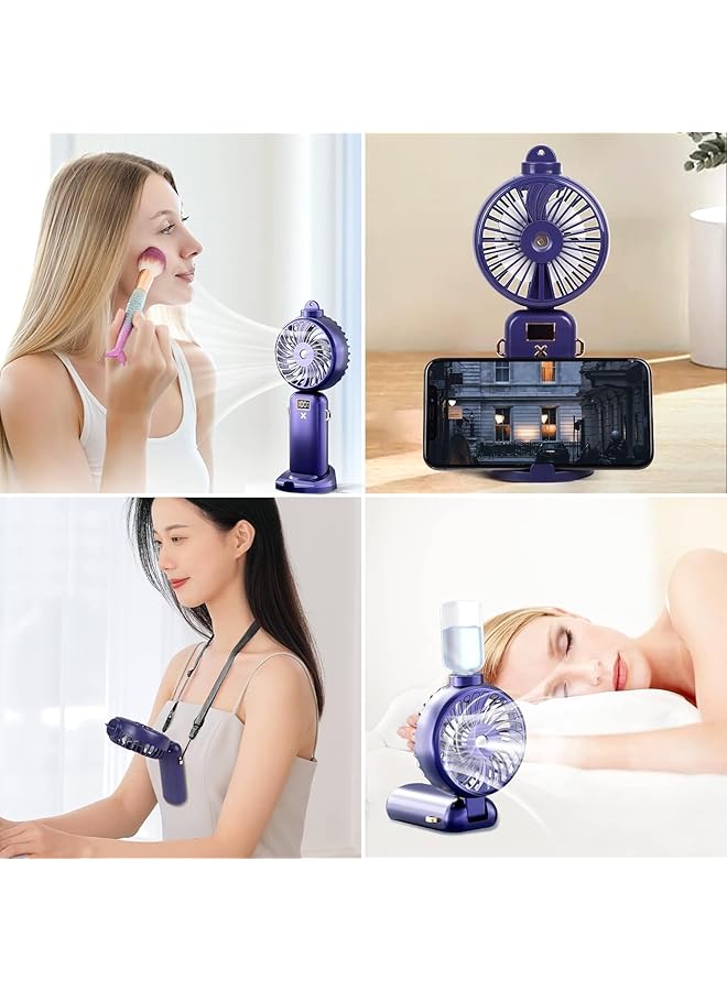 إيروريكس مروحة يدوية محمولة صغيرة مع رذاذ ماء مروحة يدوية قوية مع بطارية قابلة لإعادة الشحن 5000 مللي أمبير و 5 سرعات مناسبة للمكتب والسفر في الهواء الطلق والمنزل - Image 5