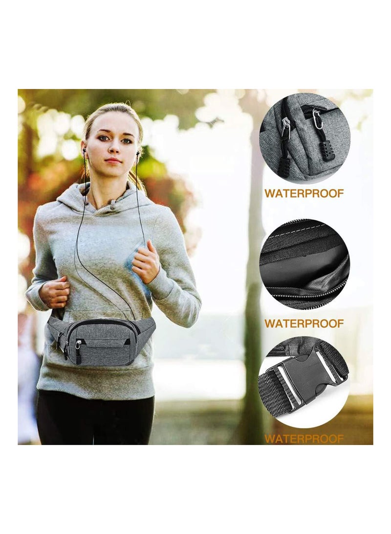 SOLARAE Waterproof Bumbag Waist Pack with 4 Zip Pockets, Adjustable Belt for Men and Women, Ideal for Running, Hiking, Travel, and Outdoor Sports. - Image 4