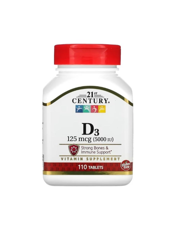 21st Century Vitamin D3 125 mcg (5,000 IU) 110 Tablets - Image 1