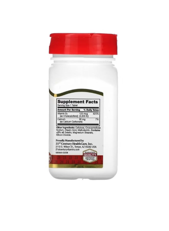 21st Century Vitamin D3 125 mcg (5,000 IU) 110 Tablets - Image 2