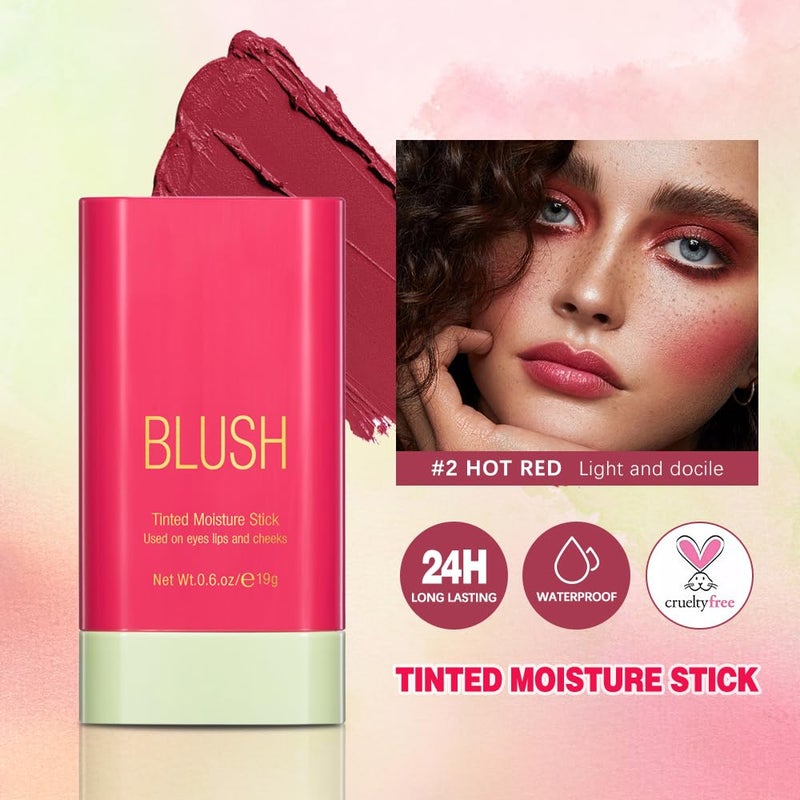 Paminify Multi-Use Blush Stick,Soft Creamy Blush,2-in-1 Cheek and Lip Tint,Waterproof Hydrating Solid Natural Moisture Smooth Blendable Matte Finish Face Blush Makeup,01 shy pink - Image 5