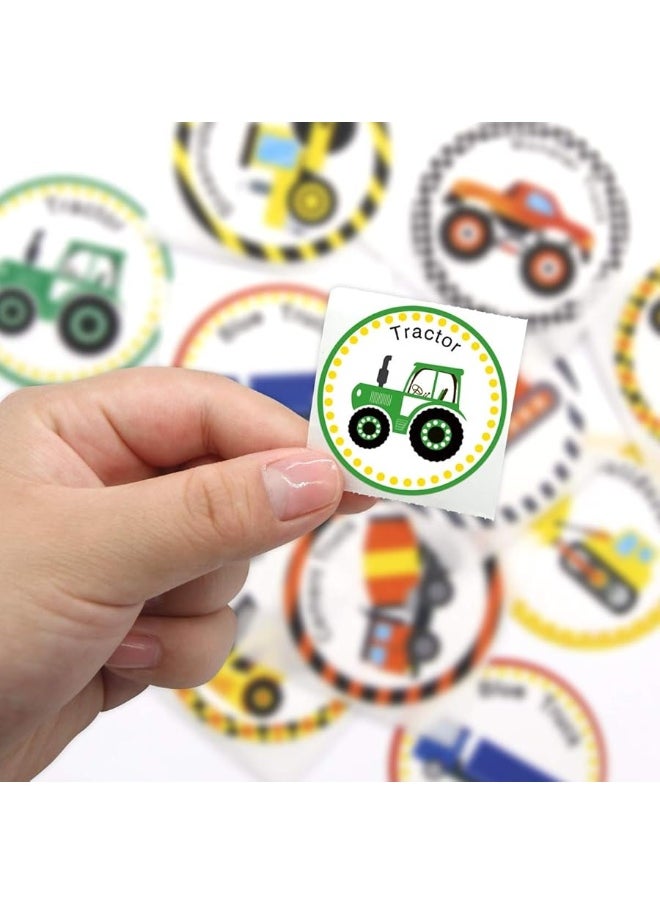 Fancy Land - Truck Stickers for Kids 500PCS Perforated Roll Construction Sticker Car Home Family Birthday Party - Image 1