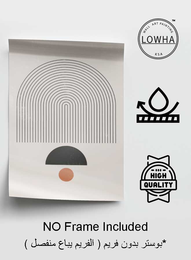 LOWHA Poster Painting Art With Four Separate Pieces Of Double-Sided Stickers Abstract Geometric Shape For Home Bedroom Living Room And Office Decor - Image 3