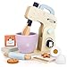 PairPear Kids Wooden Toy Mixer Pretend Play Kitchen Mixer with Bowl and Baking Accessories Kitchen Appliance Toy for Kids Ages 3 - Image 2