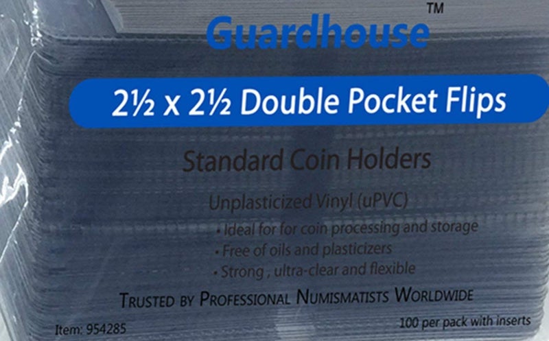 Guardhouse 2.5 x 2.5 Double-Pocket Unplasticized Coin Flips Pack of 100 with Inserts - Image 3