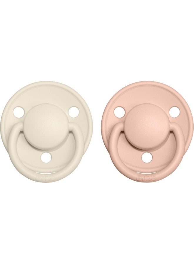 BIBS Pacifiers - De Lux Collection | BPA-Free Baby Pacifier | Made in Denmark | Set of 2 Ivory/Blush Color Premium Soothers | Size One Size - Image 2