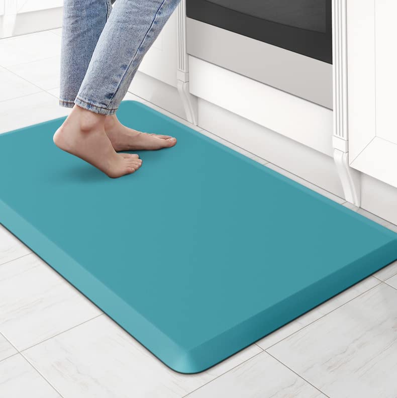 KitchenClouds Cushioned Anti Fatigue Rug 173x28 Waterproof Non Slip Standing Desk Mats Comfort Floor Mats for Kitchen House Sink Office Green