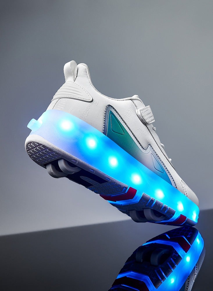 Generic Roller Skates Shoes for Kids 4 Wheels 16 LED Model Colorful Girls Boys Roller Skates Sneaker Can Charge for Beginner More Balanced  - Image 3