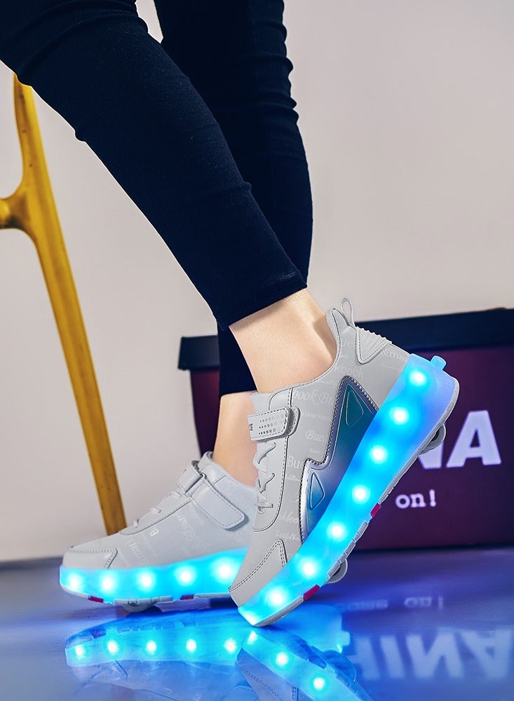 Generic Roller Skates Shoes for Kids 4 Wheels 16 LED Model Colorful Girls Boys Roller Skates Sneaker Can Charge for Beginner More Balanced  - Image 4