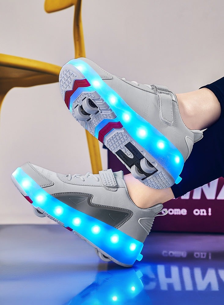 Generic Roller Skates Shoes for Kids 4 Wheels 16 LED Model Colorful Girls Boys Roller Skates Sneaker Can Charge for Beginner More Balanced  - Image 5