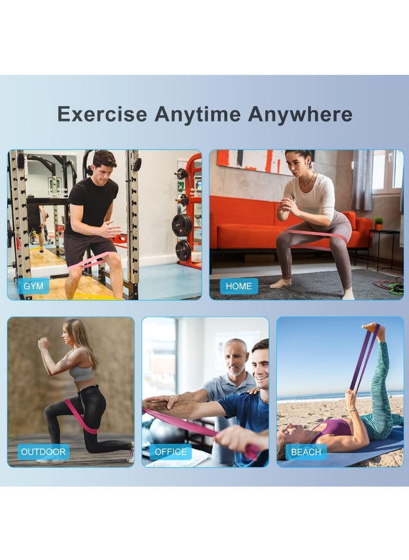 كابتن تيك مجموعة أربطة مقاومة مكونة من 5 أربطة تمارين من اللاتكس مع 5 مستويات مقاومة، أربطة مرنة صديقة للبشرة للتمارين المنزلية والعلاج الطبيعي وتدريبات القوة واليوجا - Image 5