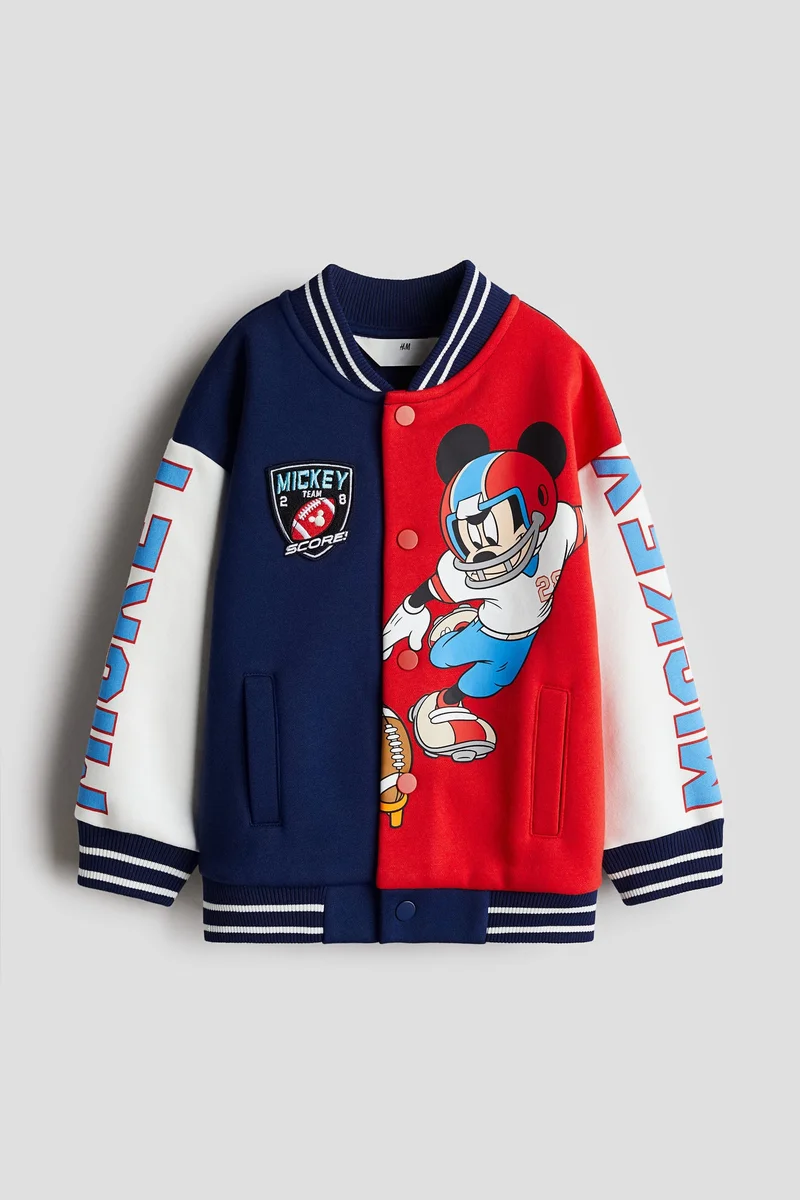 اتش اند ام Oversized printed baseball jacket