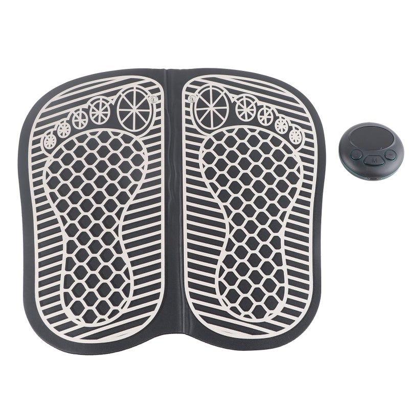 Electric Foot Massager Pad: 8 Modes 19 Strength Levels, Deep Muscle Relaxing, Foldable Portable Design - Sole Meridian Unblocking, Microcurrent Foot Massager Mat for Gym Goers, Long-Distance Travelers - Image 1