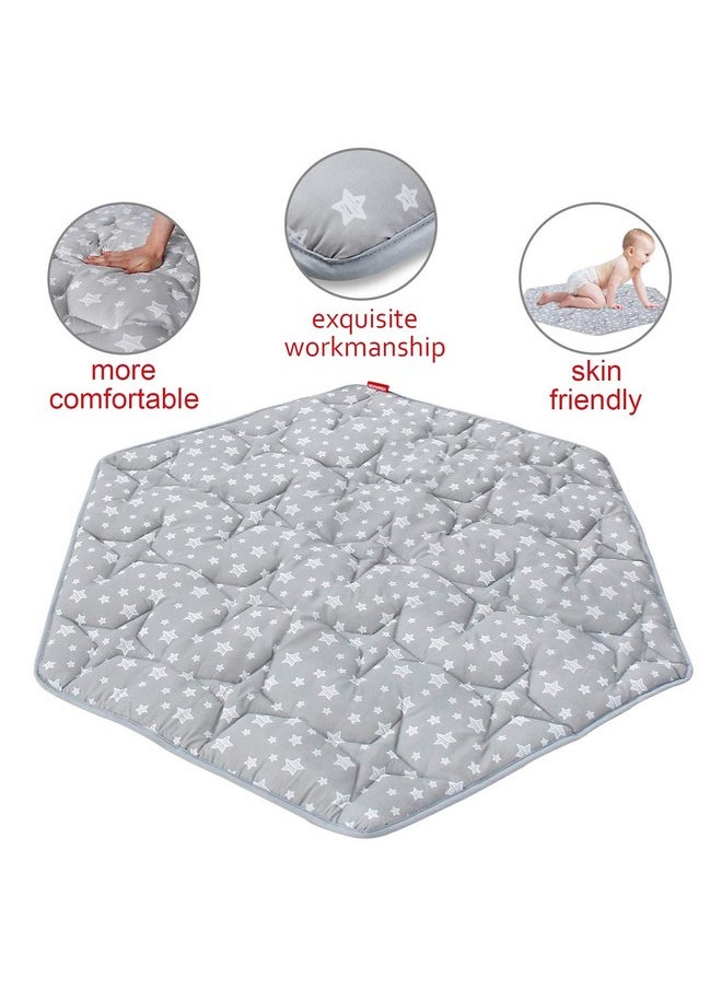 Moonsea Hexagon Playpen Mat, Baby Playmat Fits Regalo Portable Play Yard 48 Inch and hiccapop 53" PlayPod Playpen, 6 Panel Playpen Mattress Non Slip Pad Mat  - Image 3