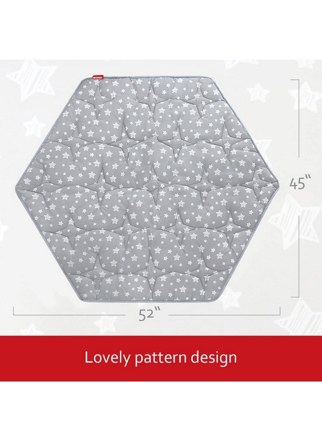 Moonsea Hexagon Playpen Mat, Baby Playmat Fits Regalo Portable Play Yard 48 Inch and hiccapop 53" PlayPod Playpen, 6 Panel Playpen Mattress Non Slip Pad Mat  - Image 5