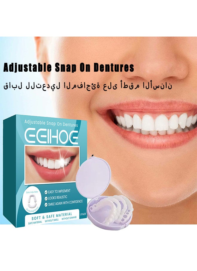 EELHOE Adjustable Snap On Dentures, Temporary Teeth Repair Kit Correct Denture Alignment For Temporary Teeth Replacement  - Image 2