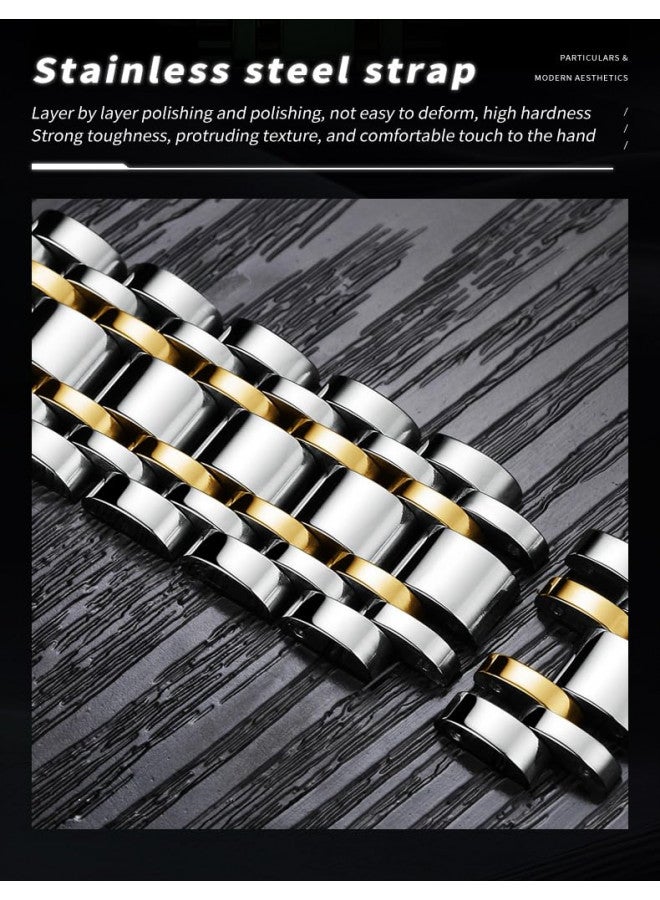 OLEVS ساعة OLEVS للرجال كرونوغراف للأعمال ساعة أنالوج كوارتز من الفولاذ المقاوم للصدأ مقاومة للماء مضيئة متعددة الوظائف ساعة فاخرة كاجوال للرجال فضية - Image 1