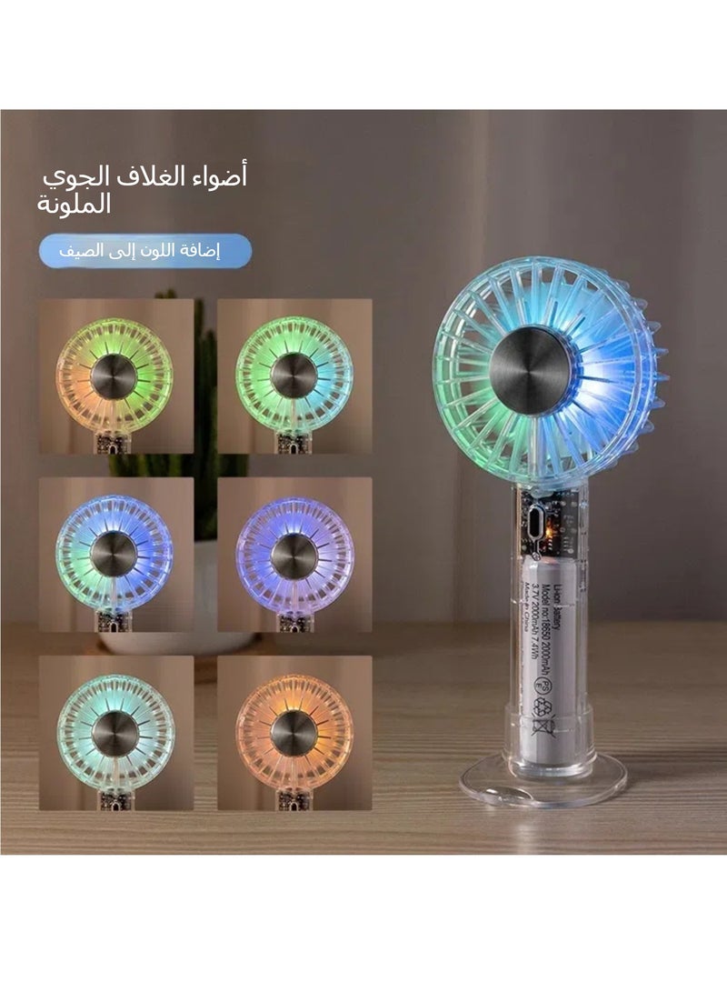 إسكدنيا جديد USB شحن المحمولة مروحة صغيرة للخروج التخييم تبريد سطح المكتب شفافة مصغرة مروحة كهربائية - Image 4