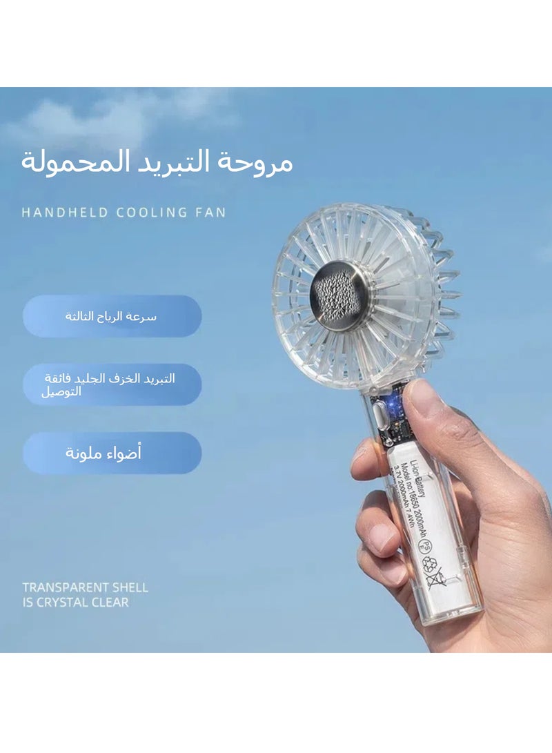 إسكدنيا جديد USB شحن المحمولة مروحة صغيرة للخروج التخييم تبريد سطح المكتب شفافة مصغرة مروحة كهربائية - Image 2