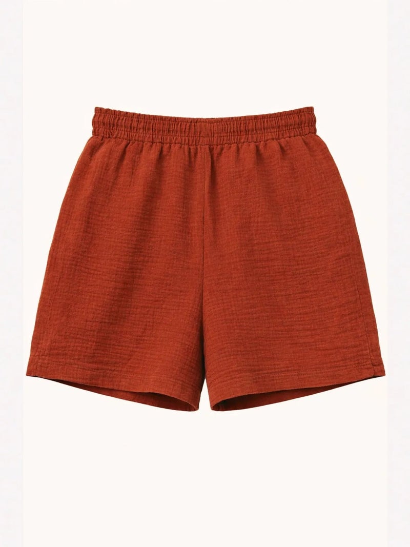 Mixray High-Waist Textured Wide-Leg Shorts - Image 2