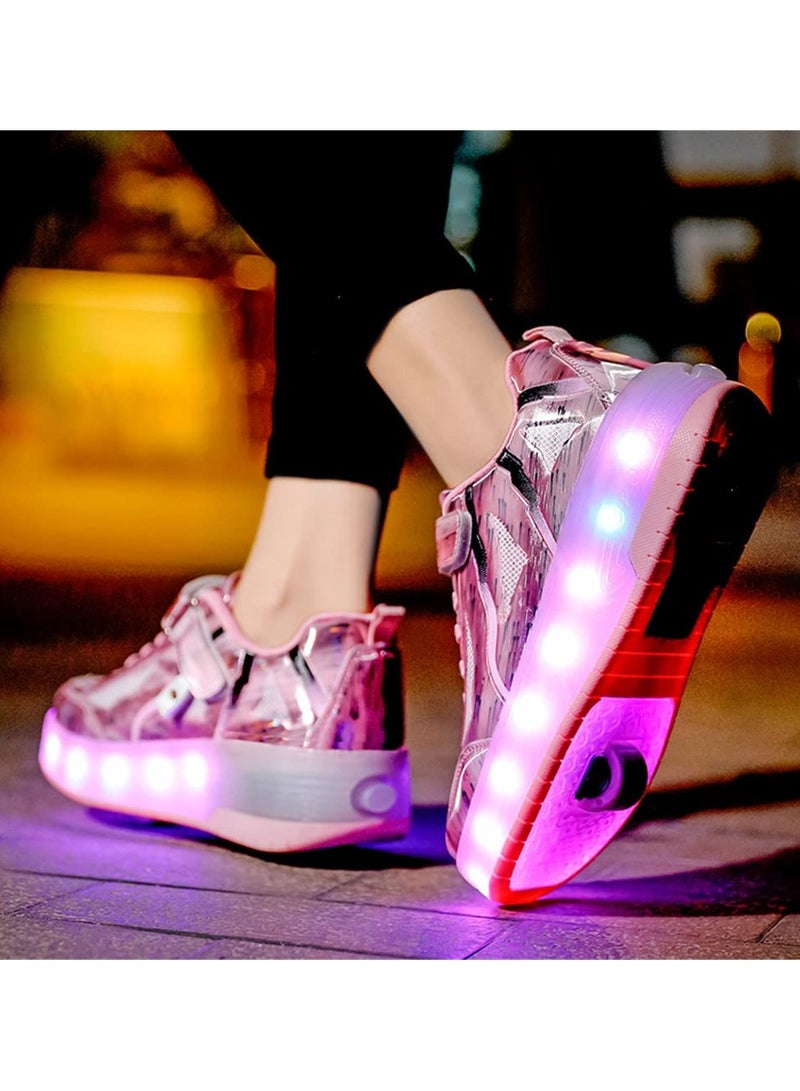 Loquat LED Flash Light Sneaker Skate Shoes with Wheels USB Charging Roller Skates Shoes - Image 5