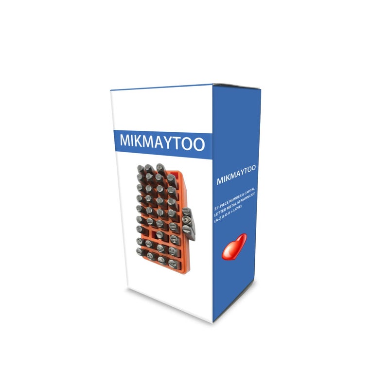 MIKMAYTOO MIKMAYTOO 37Piece Number  Capital Letter Stamp Set AZ  09  Love Punch Perfect for Imprinting Metal Plastic Wood Leather 6mm 