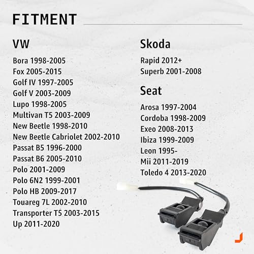 Click&Fit ClickFit Heated Windshield Washer Nozzles compatible with Volkswagen Passat 19962010 Jetta Beetle Golf GTI Touareg Tiguan Wiper washer spray jets replaces 6E0955986 2pack Adjustable - Image 3