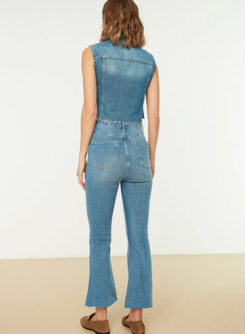 trendyol Cropped Flared Jeans